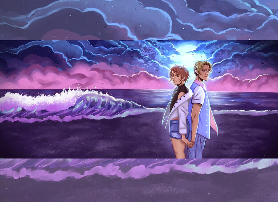 Between You, Me, & The Moonlight Sea by author Linn Silver (Illustration only)